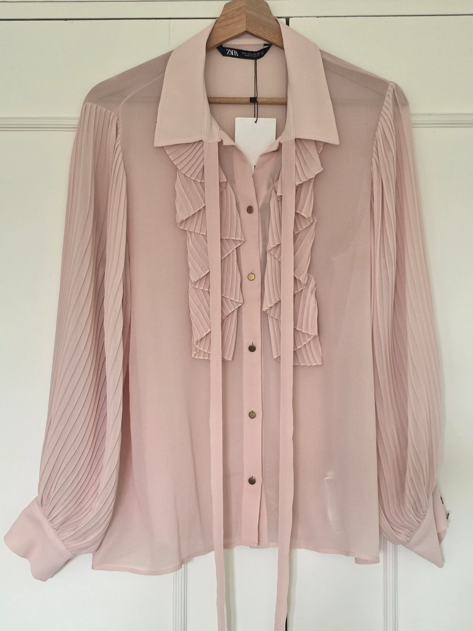 Blusa Rosa Folhos Nova | Zara | T.L